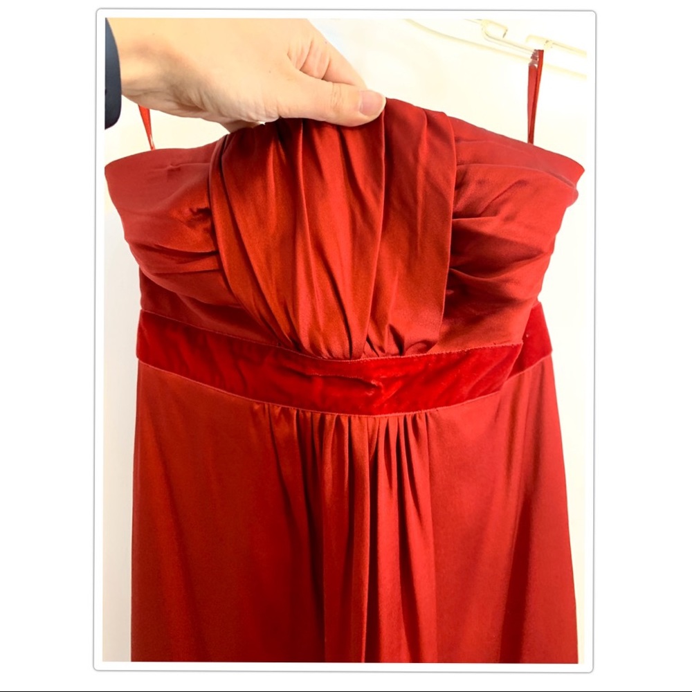 Banana Republic Red Silk Strapless Dress